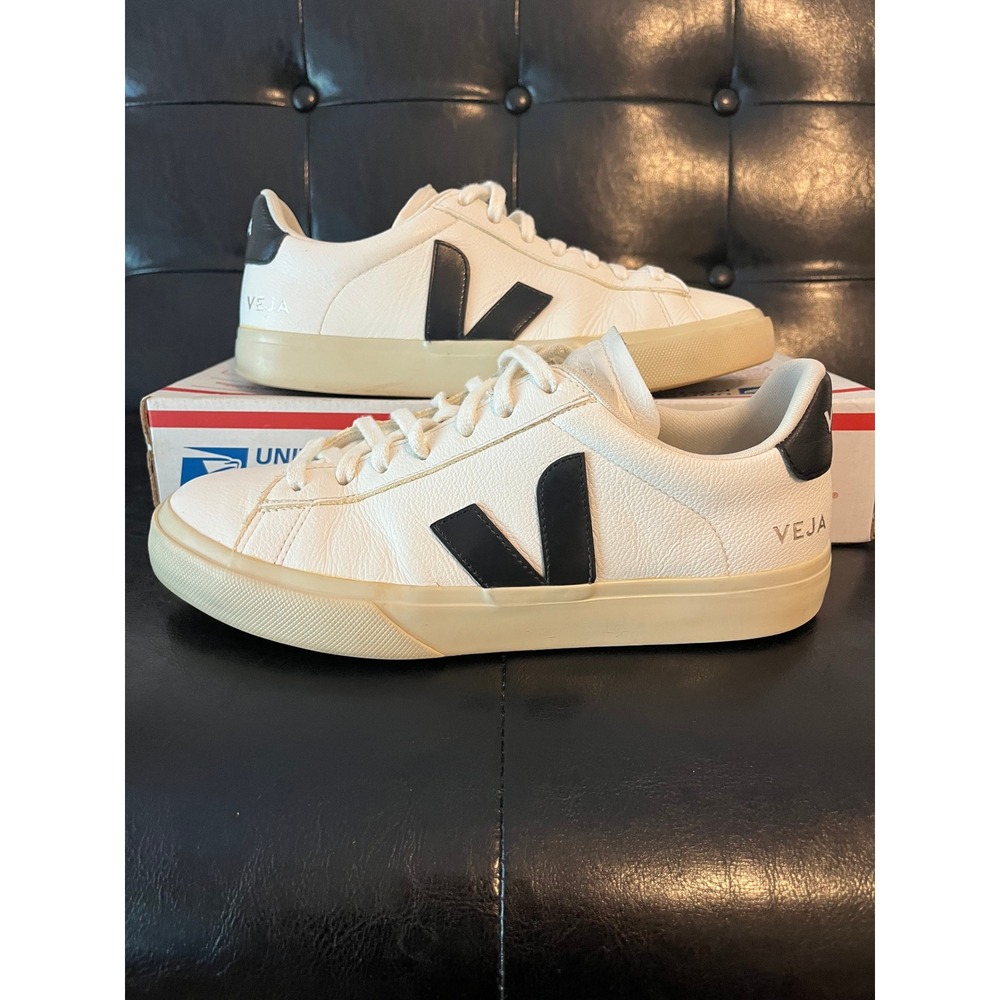 Veja Campo White Black Grained Leather